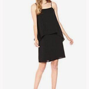 Paris Sunday Women's Black Spaghetti Strap Layered Shift Dress - S